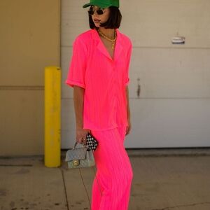 Dressed in LALA Neon Pink Jumpsuit
